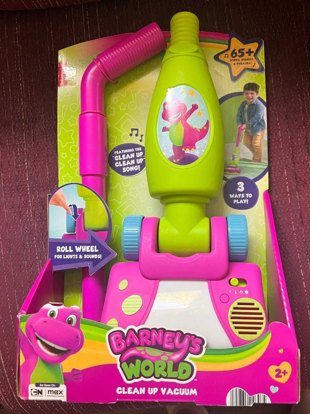 NWT Mattel Barney's World Clean Up Vacuum Lights Sounds Music Toy